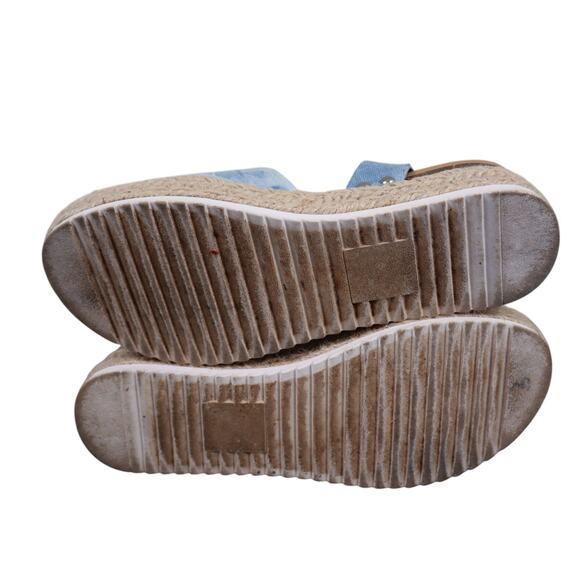 Coconuts By Matisse Women Topic Platform Espadrille Sandal Size 8.5 Blue Tie Dye - Picture 8 of 10